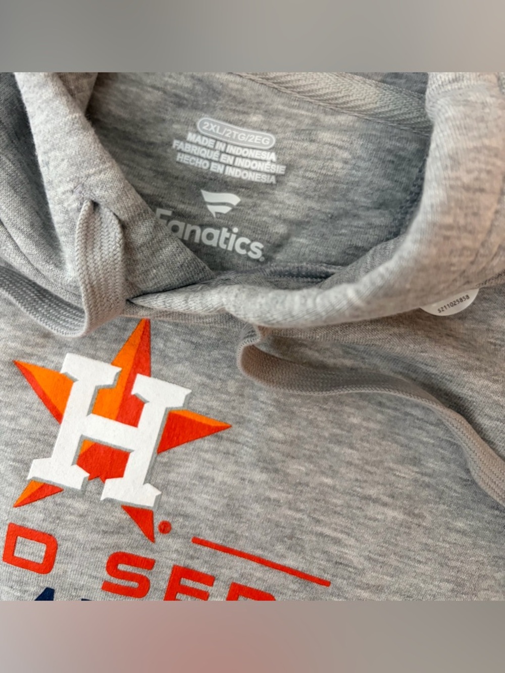 Fanatics Houston Astros 2022 World Series Champions Gray Hoodie Men’s Sz: XXL - Picture 3 of 4